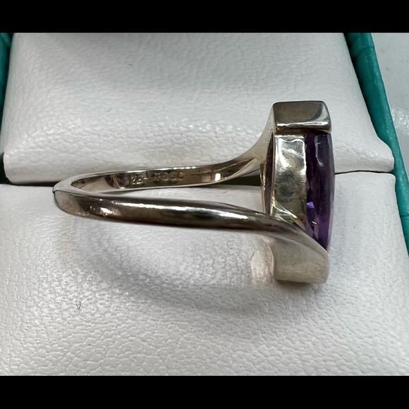 Amethyst 3 Carat Marquise Cut Sterling Silver Ring - Picture 6 of 10